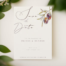 Watercolor Olive Branch Wedding Salvar o Cartão de