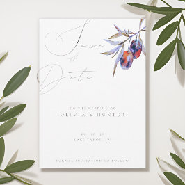 Watercolor Olive Branch Wedding Salvar o Cartão de