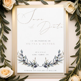 Watercolor Olive Branch Wedding Salvar o Cartão de