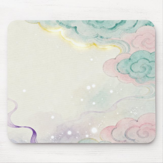 Watercolor Oriental Cloud Fantasy Mousepad (Frente)