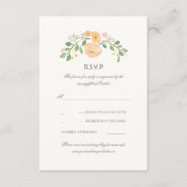 Watercolor Pastel Flowers Casamento RSVP Card