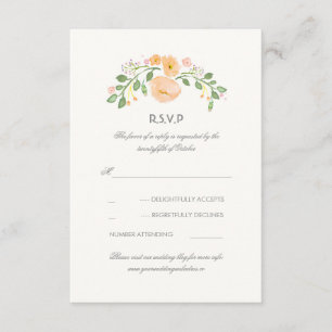 Watercolor Pastel Flowers Casamento RSVP Card