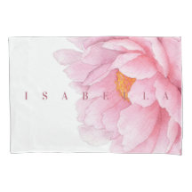Watercolor Peony Large Floral Name Blush Coral