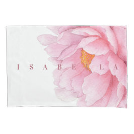 Watercolor Peony Large Floral Name Blush Coral