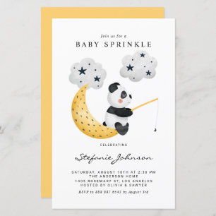 Watercolor Pesca Panda Baby Sprinkle Invite