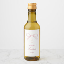 Watercolor Pink Bow Baptism Small