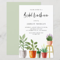 Watercolor Plantas Potentes Bridal Luncheon Convit