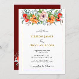 Watercolor Poppies Convite De Casamento