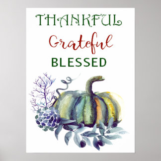 Watercolor Pumpkin Art Impressão Poster