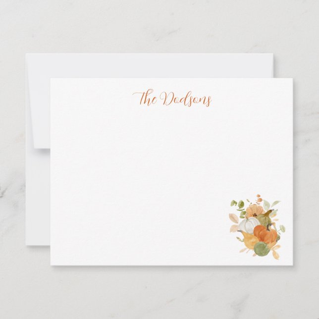 Watercolor Pumpkin Notecards (Frente)