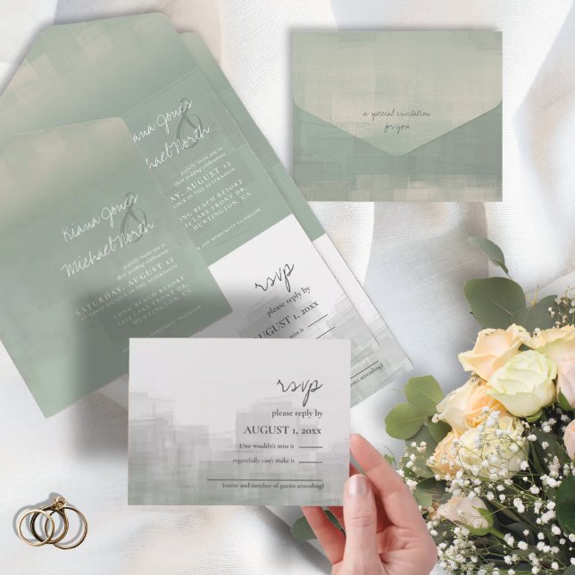 Watercolor Refletions Wedding Sage ID774 (Criador carregado)