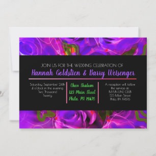 WATERCOLOR ROSA PINK NEON Convite para Casamento