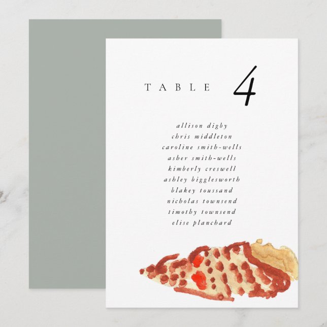 Watercolor Seashell Beach 5x7" Wedding Seat Chart (Frente/Verso)