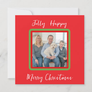 Watercolor Snowy Winter Trees Jolly CARTÃO COM FOT