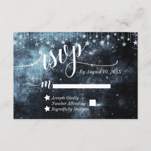 Watercolor Starry Night Celestial Weding RSVP