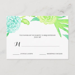 Watercolor Summer Flowers Casamento RSVP