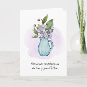 Watercolor Sweet Peas Glass Jug Sympathy   Cartão