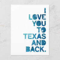 Watercolor te ama ao Texas e ao cartão postal tras