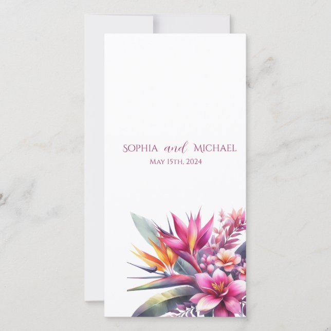 Watercolor Tropical Bliss - Programa de Casamento- (Frente)