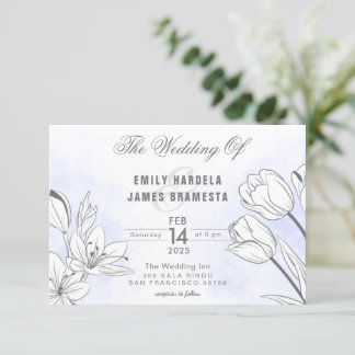 Watercolor Tulips Convite De Casamento