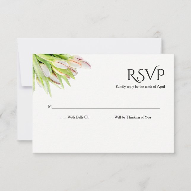Watercolor Tulips RSVP de Casamento (Frente)