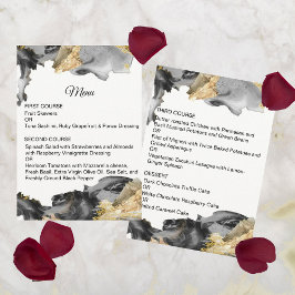 Watercolor Vanessa Black and White Wedment Menu