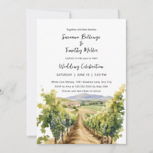 Watercolor Vineyard com convite para casamento RSV