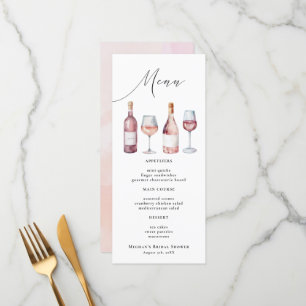 Watercolor Vino Antes do Vows Menu Wine