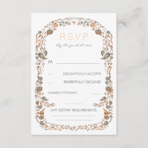 Watercolor Vintage Fall Woodland Weding RSVP