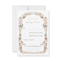 Watercolor Vintage Fall Woodland Weding RSVP