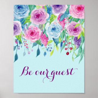 Watercolor Violet Rosa Ser Nosso Poster Convidado