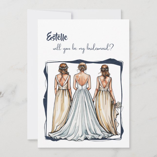 Watercolor Você será meu cartão de licitação (Frente)