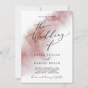 Watercolor Wash Burgundy Casamento De Convite