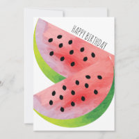 Watercolor Watermelon Pair Summer Birday