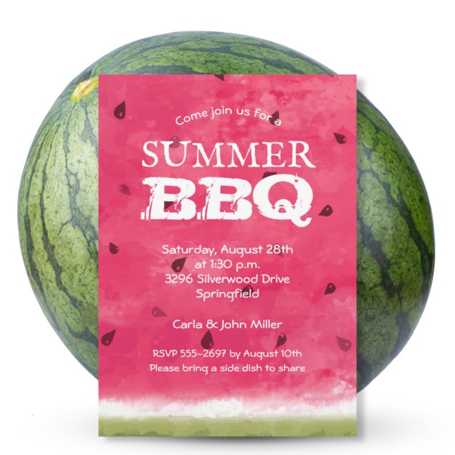 Watercolor Watermelon Summer Cookout (Criador carregado)