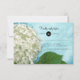 Watercolor White Hydrangea Floral Weding RSVP