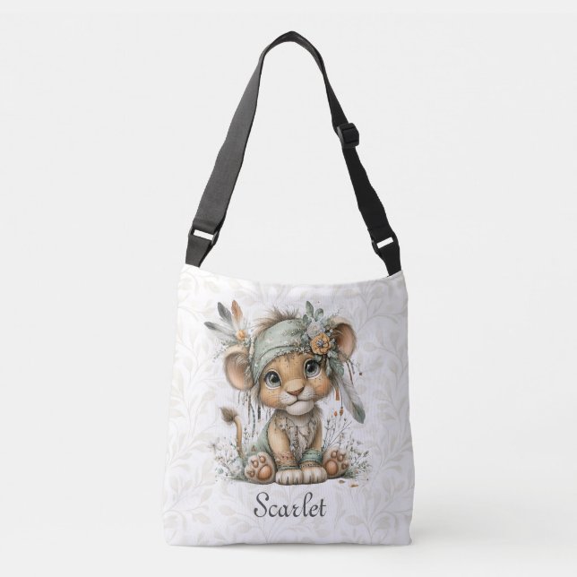 Watercolor Wild Safari Jungle African Animals Tote (Frente)