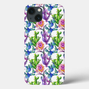 Watercolor Wildflower Cactus Pattern