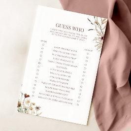 Watercolor Wildflower Chá de panela Adivinha Quem