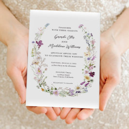 Watercolor wildflower convite para casamento elega