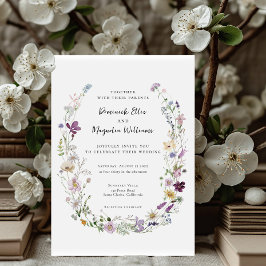 Watercolor wildflower convite para casamento elega