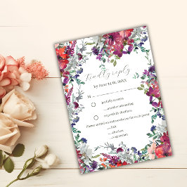 Watercolor Wildflower Elegant Boho Weding RSVP