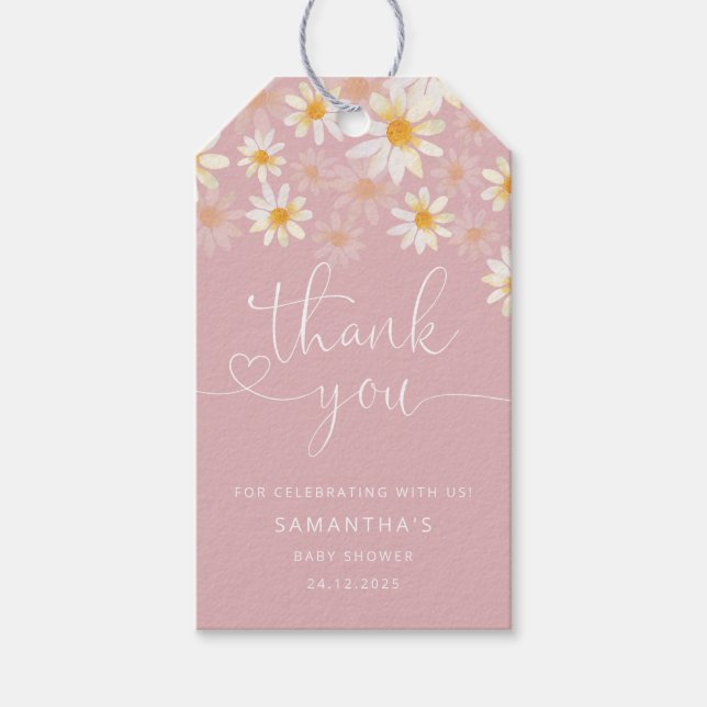 Watercolor Wildflower Obrigado Etiqueta (Frente)