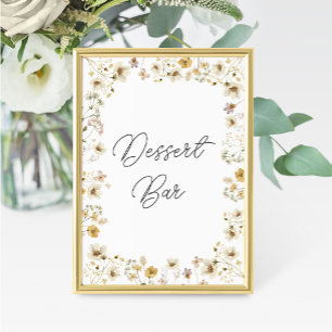 Watercolor Wildflower Weddflower Dessert Bar Sinal