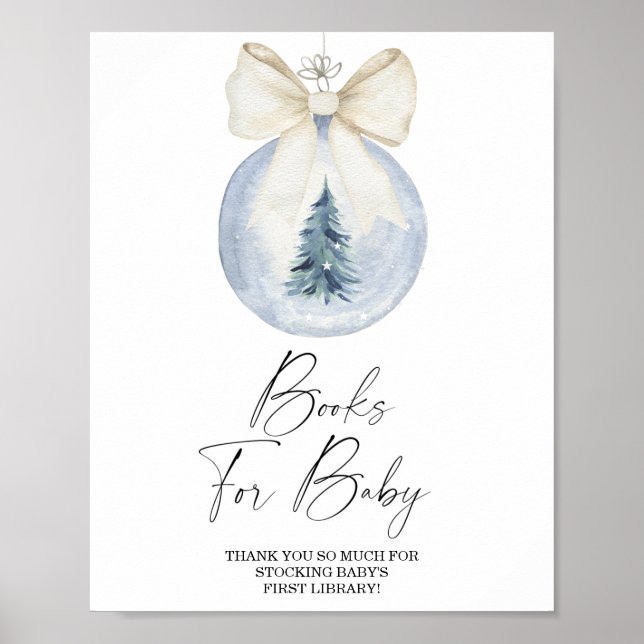 Watercolor Winter Books para bebê poster (Frente)
