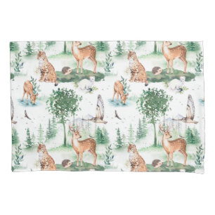 Watercolor Woodland Baby Animal Patterno