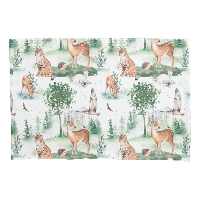 Watercolor Woodland Baby Animal Patterno (Frente)