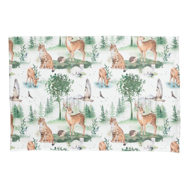 Watercolor Woodland Baby Animal Patterno (Frente)