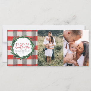 Watercolor wreath + listra fotografia de Natal