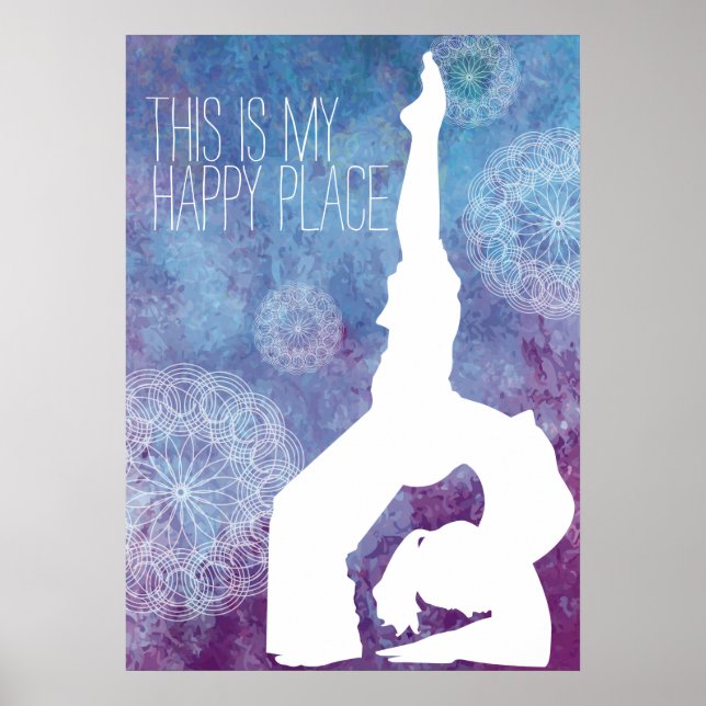 Watercolor Yoga Mandala Personalizável | POSTER (Frente)